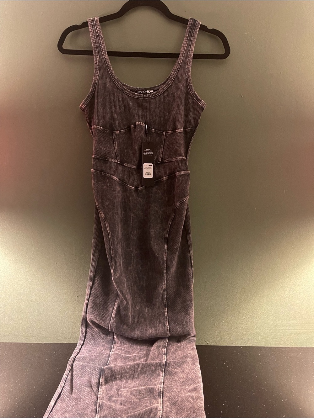 Zara Washed Dark Gray Tank Maxi Dress